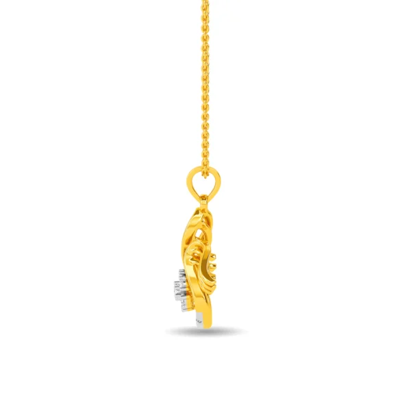 Bird Wings Gold Lab Diamond Pendant - Image 3