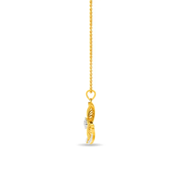 Gold Radiant Sunbeam Lab Diamond Pendant - Image 4