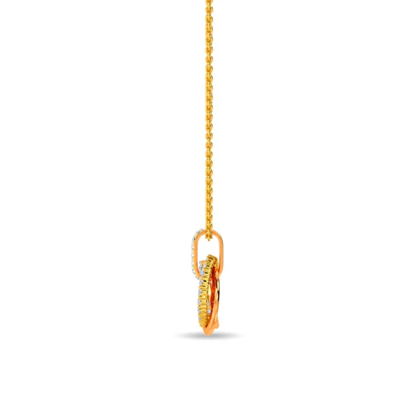 Gold Lab Diamond Sparkling Halo Pendant - Image 4