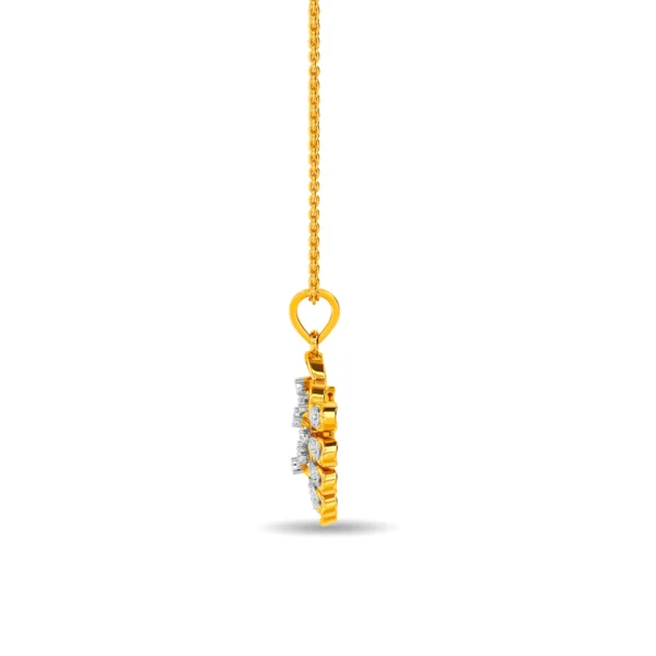 Radiant Clover Gold Sparkling Lab Diamond Pendant - Image 3