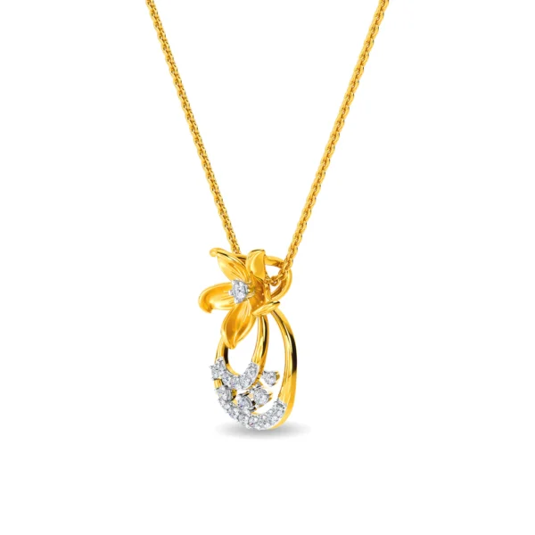 Celestial Bloom Gold Lab Diamond Pendant - Image 4