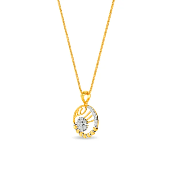 Celestial Sparkle Crescent Gold Lab Diamond Pendant - Image 2