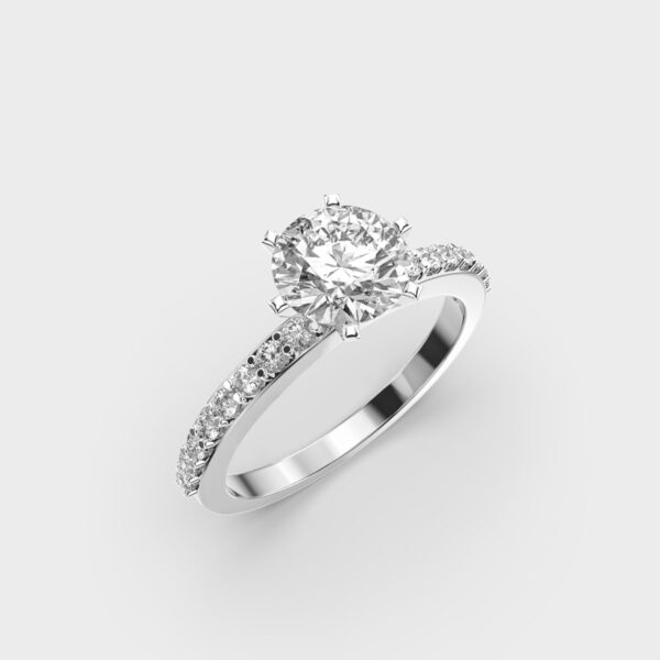 Classic Solitaire Diamond Engagement Ring Band - Image 4