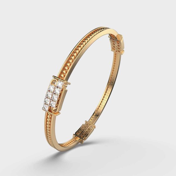 Gold Diamond Infinity Love and Light Bangle - Image 5