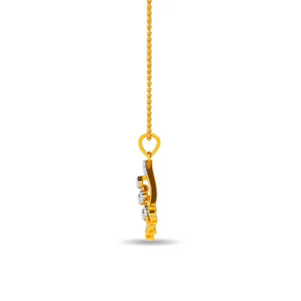 Elegant Tri-Loop Gold Lab Diamonds Pendant - Image 3