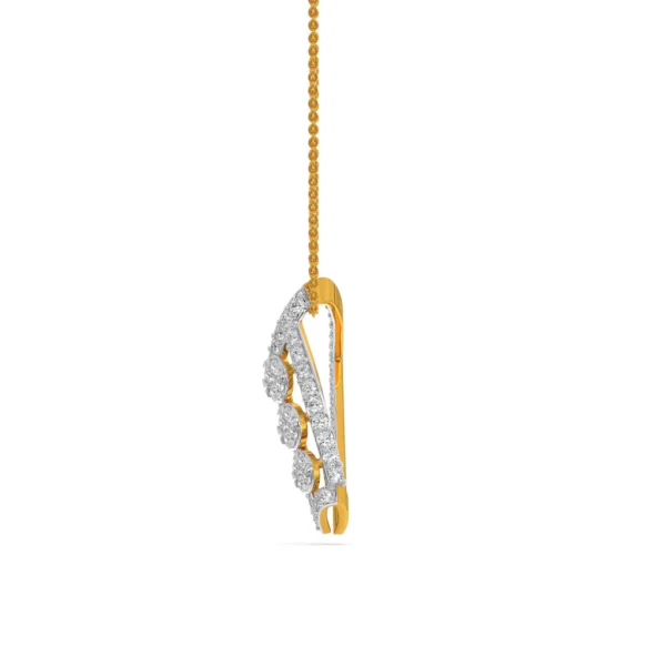 Gold Classic Triangular Lab Diamonds Pendant - Image 3