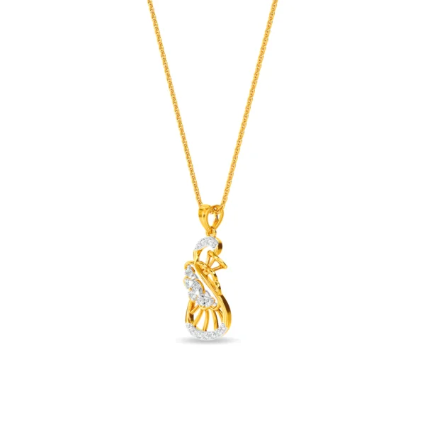 Gold Lab Diamond Elegance in Abstraction Pendant - Image 3