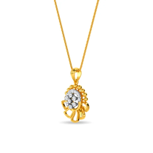 Gold Lab Diamond Sunburst Elegance Pendant - Image 4