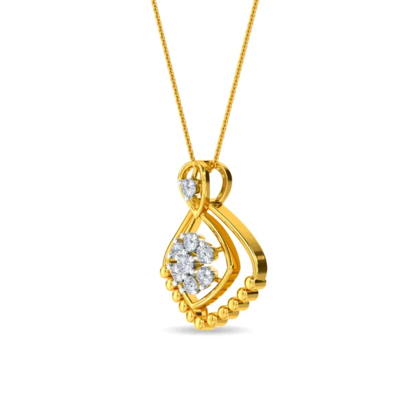 Gold Elegance Redefined Geometric Splendor Lab Diamond Pendant - Image 4