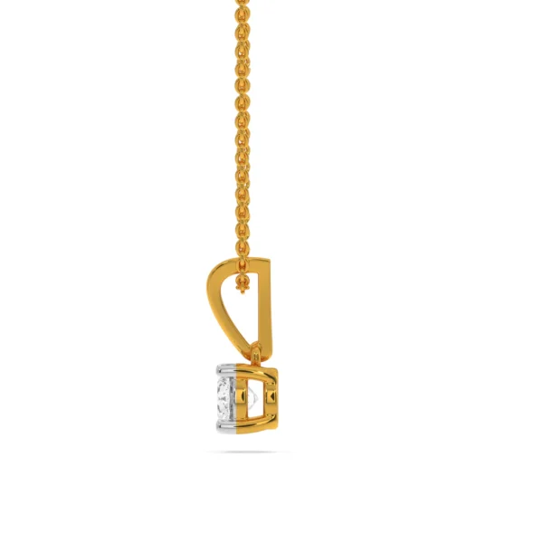 Golden Solitaire Diamond Sparkle Pendant - Image 3