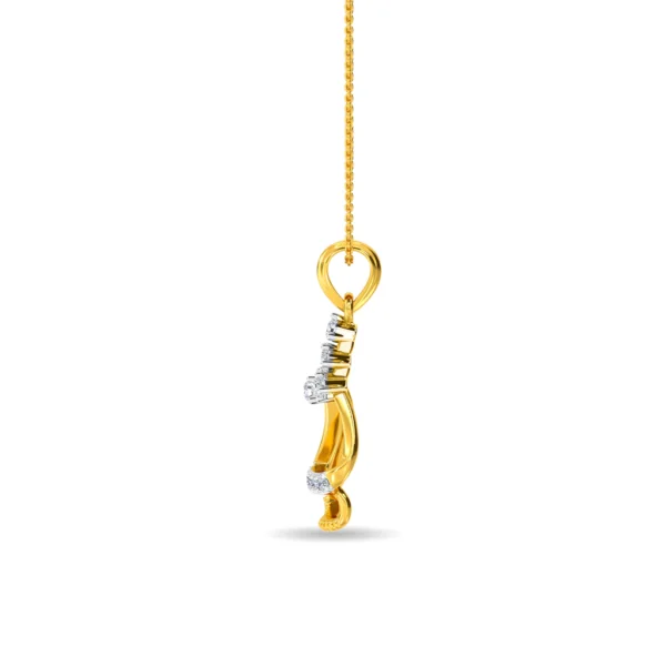 Pave Lab Diamond Gold Triangle Pendant - Image 3