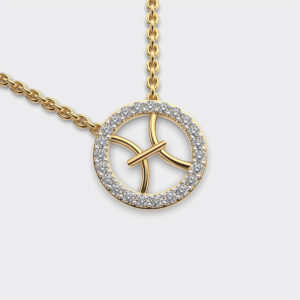 gift her Pisces Zodiac Gold Diamond Pendant – PE274