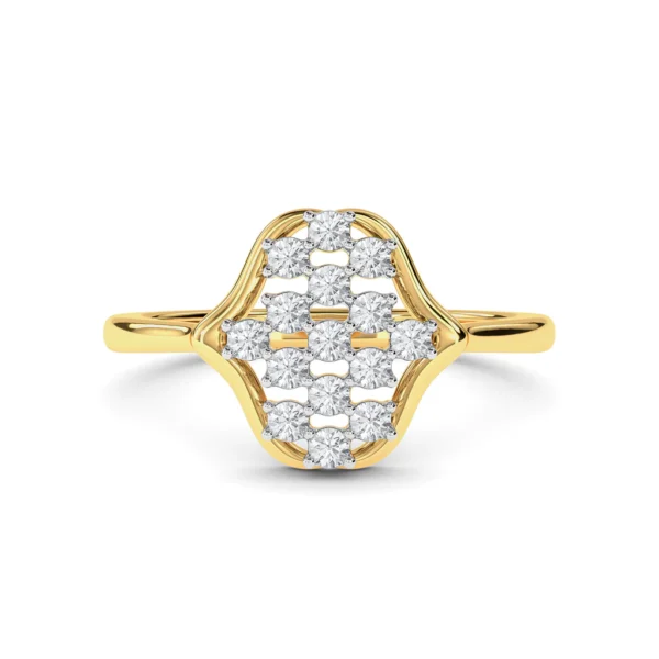 Radiant Shield-Cut Yellow Gold Lab Diamond Ring - Image 5