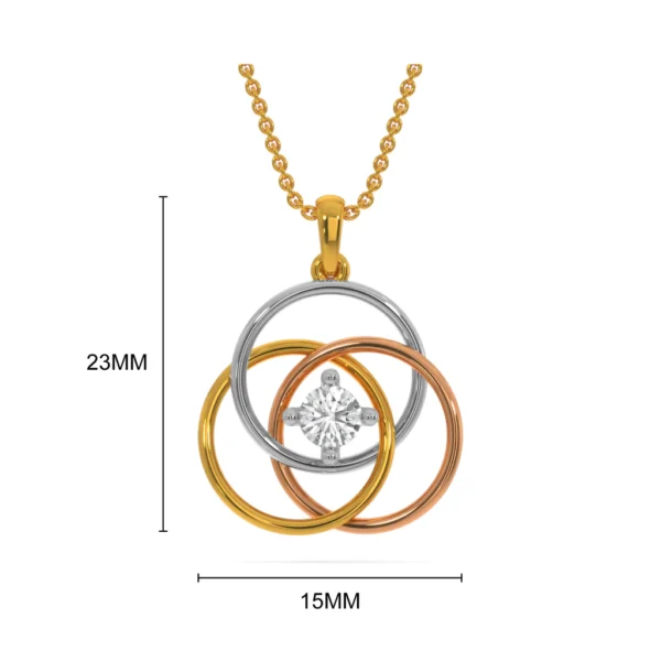Trinity Harmony Solitaire Lab Diamond Pendant - Image 3