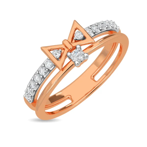 Gold Ribbon Lab Diamond Engagement Ring for Women - Image 4