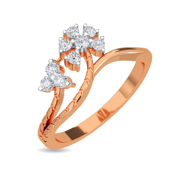 Golden Flora Elegance Lab Diamond Ring for Her - Image 4