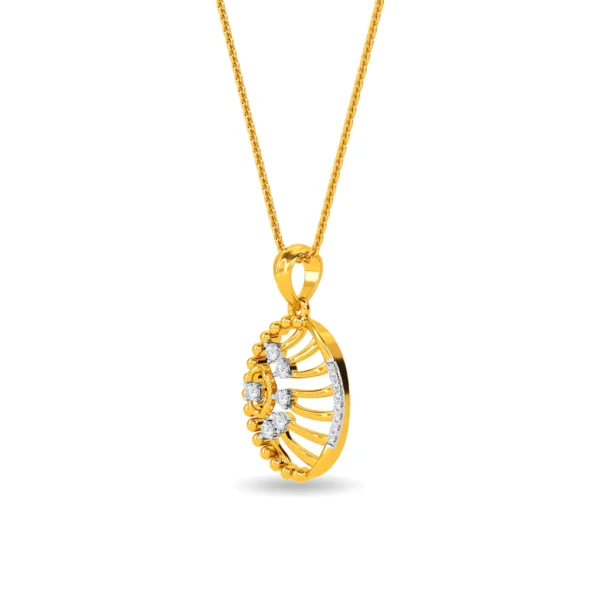 Gold Lunar Elegance Lab Diamond Pendant for Her - Image 2