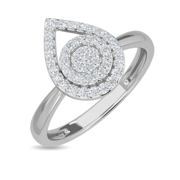 Gold Alluring Drop Lab Diamond Finger Ring - Image 3