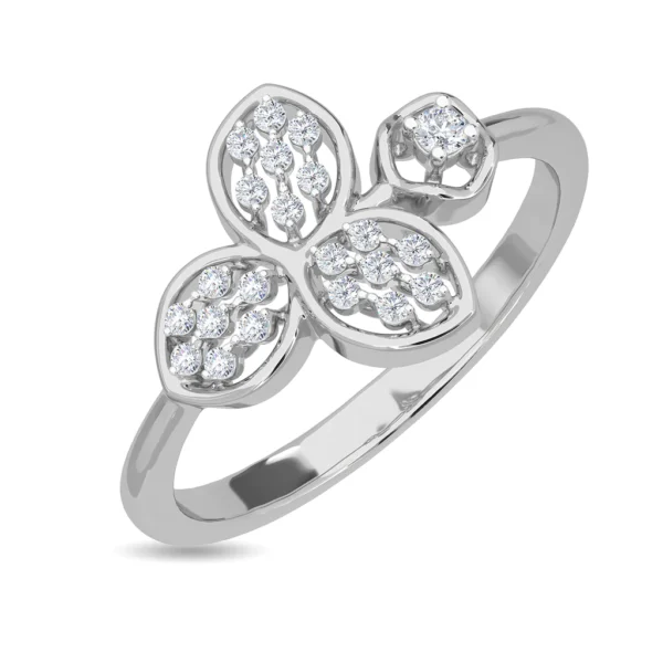 Gold Lab Diamond Sparkling Fortune Clover Ring - Image 3