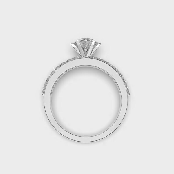 Classic Solitaire Diamond Engagement Ring Band - Image 3