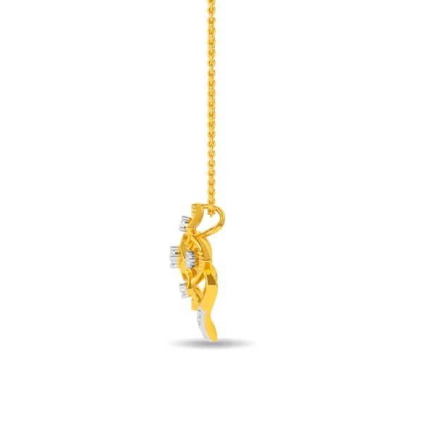 Captivating Geometric Pattern Gold Lab Diamond Pendant - Image 3