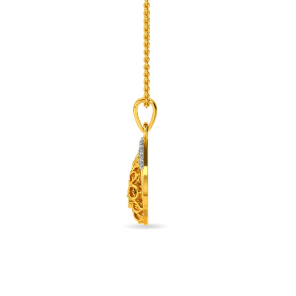 Cellular Elegance Teardrop Gold Lab Diamond Pendant - Image 3