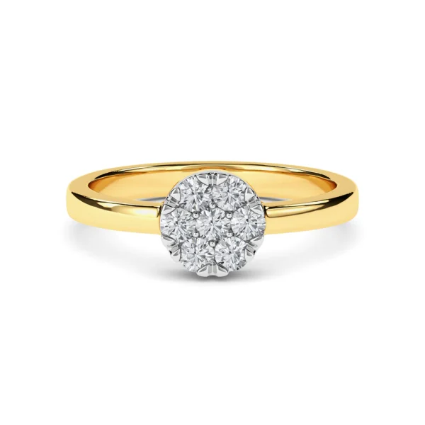 Clustered Brilliance Yellow Gold Multi Lab Diamond Ring - Image 3