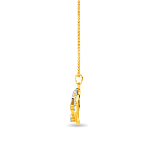 Delicate Gold Twisted Loop Lab Diamonds Pendant - Image 2