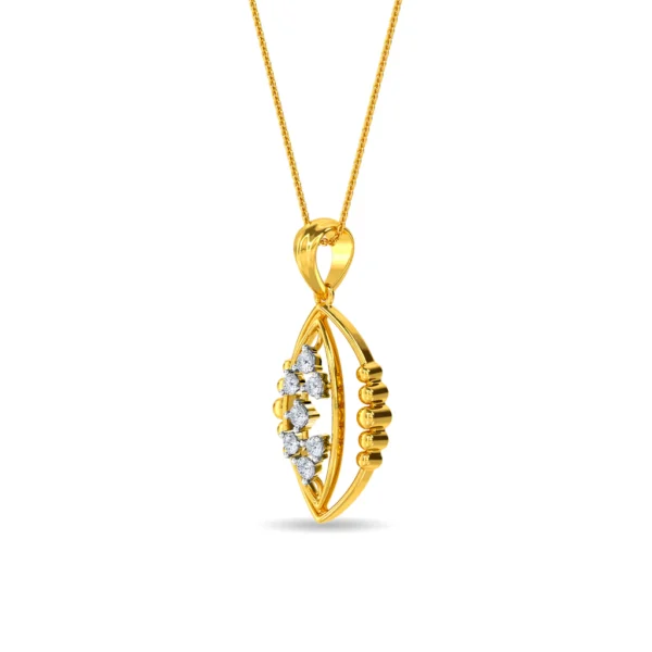 Elegant Marquise Shape Harmony Gold Lab Diamond Pendant - Image 2
