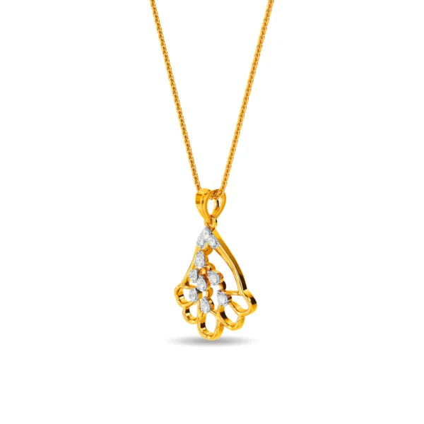 Elegant Tri-Loop Gold Lab Diamonds Pendant - Image 4