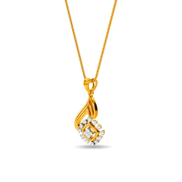 Elegant Whimsy Dazzling Dance of Gold Lab Diamonds Pendant - Image 4
