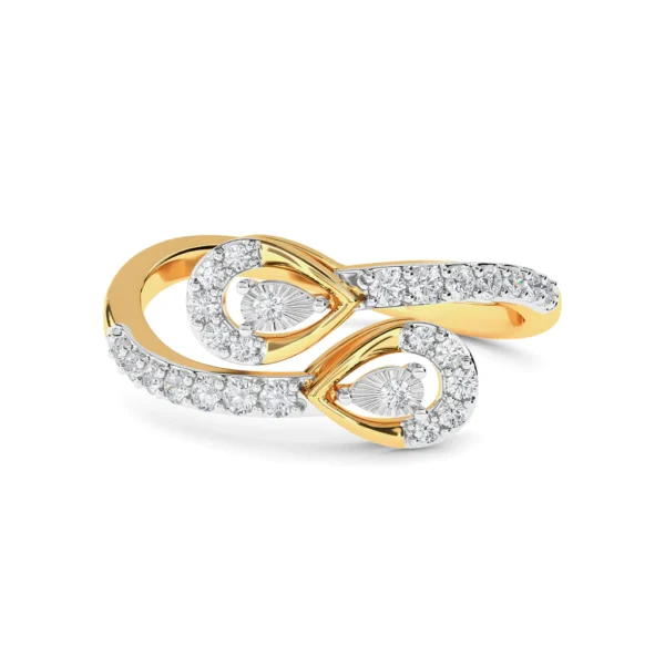 Eternal Sparkle Cluster Gold Lab Diamond Engagement Ring - Image 3