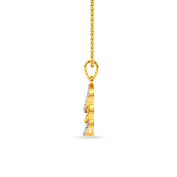 Gold Circles Loop Adorned With Lab Diamonds Pendant - Image 2