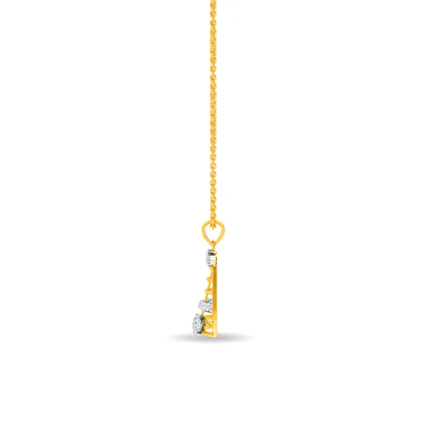 Gold Lab Diamond Geometric Elegance Pyramid Pendant - Image 2