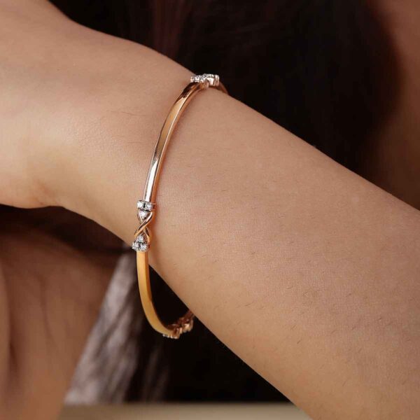 Gold Diamond Infinity Love and Light Bangle - Image 2