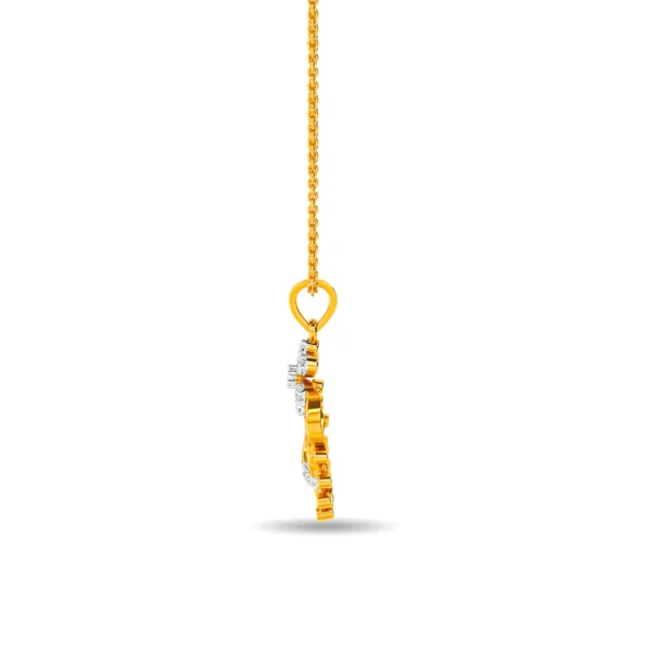 Gold Lab Diamond Radiant Abstract Figure Pendant - Image 3
