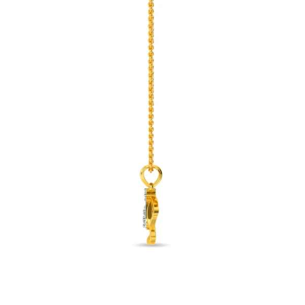 Gold-Toned Inverted Triangle Pendant with Lab Diamonds Cluster - Image 3