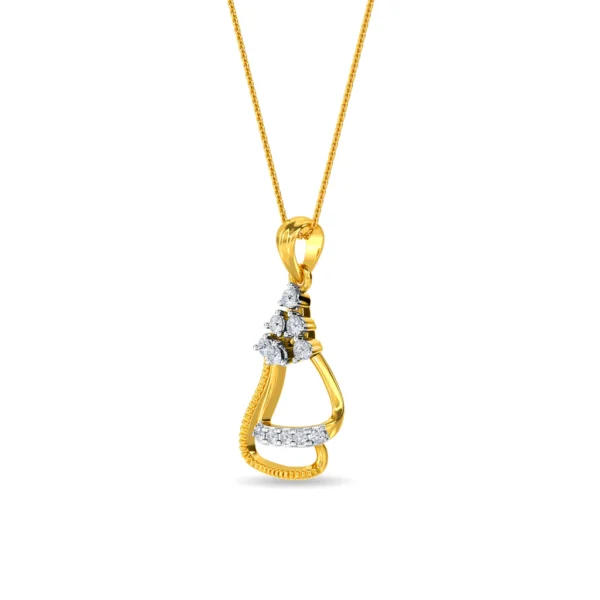 Pave Lab Diamond Gold Triangle Pendant - Image 4