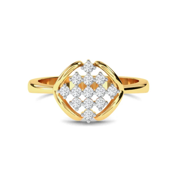 Stellar Elegance Yellow Gold Lab Diamond Cluster Ring - Image 3