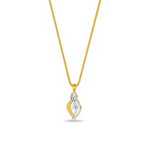 womens Swirling Design with Pave Set Diamonds Pendant – PE218