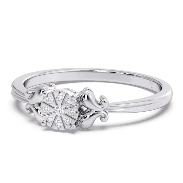 18KT Gold Intricate Design Lab Diamond Ring