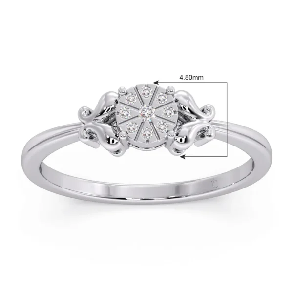18KT Gold Intricate Design Lab Diamond Ring - Image 3