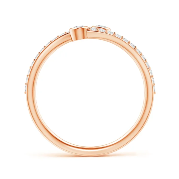 Bezel-Set Double Lab Diamond Bypass Ring - Image 3