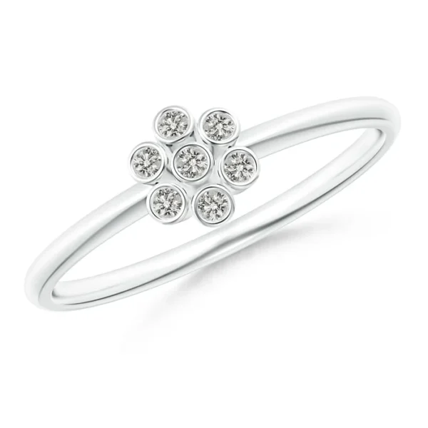 Bezel-Set Round Lab Diamond Dotted Cluster Ring
