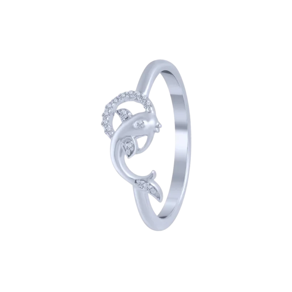 Buy White Gold Diamond Dolphin Ring - Image 3
