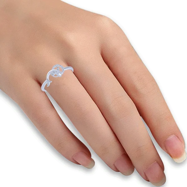 Buy White Gold Diamond Dolphin Ring - Image 2