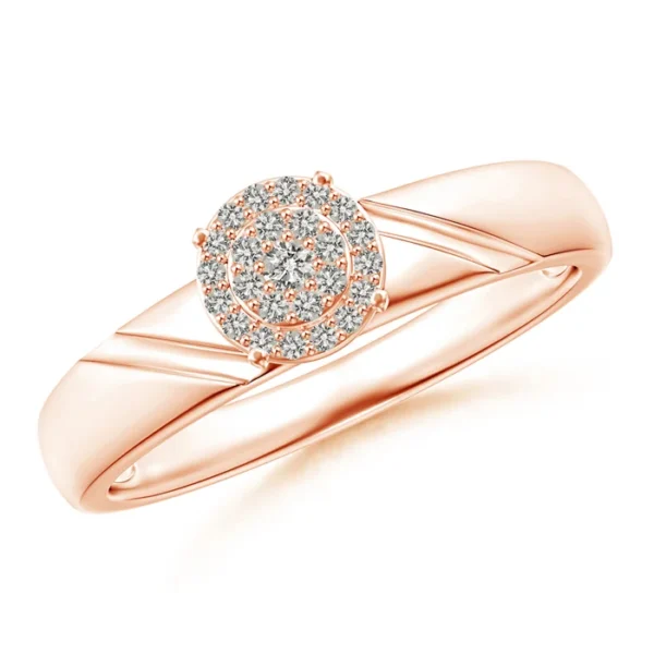 Double Halo Lab Diamond Clustre Engagement Ring