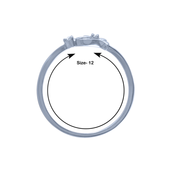 Elegant Floral White Gold Lab Diamonds Ring - Image 3