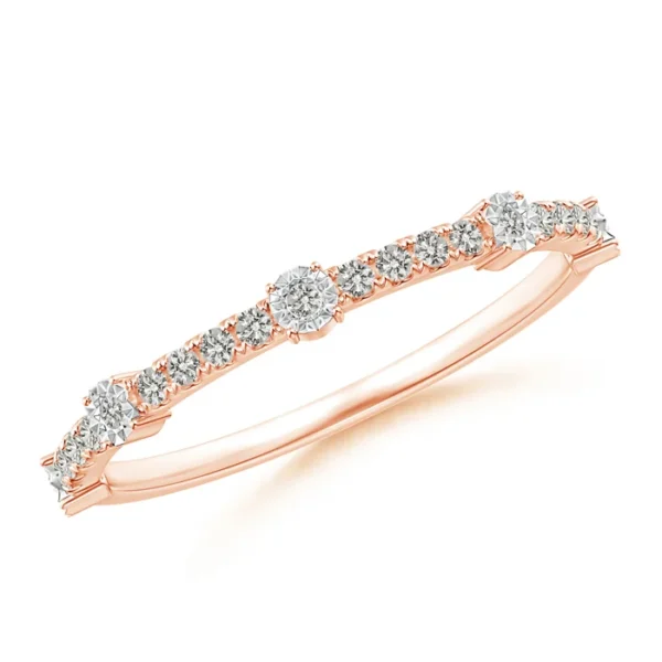 Fusion Round Gold Diamond Half Eternity Wedding Band