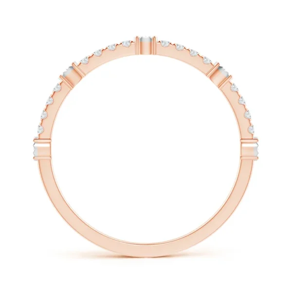 Fusion Round Gold Diamond Half Eternity Wedding Band - Image 3